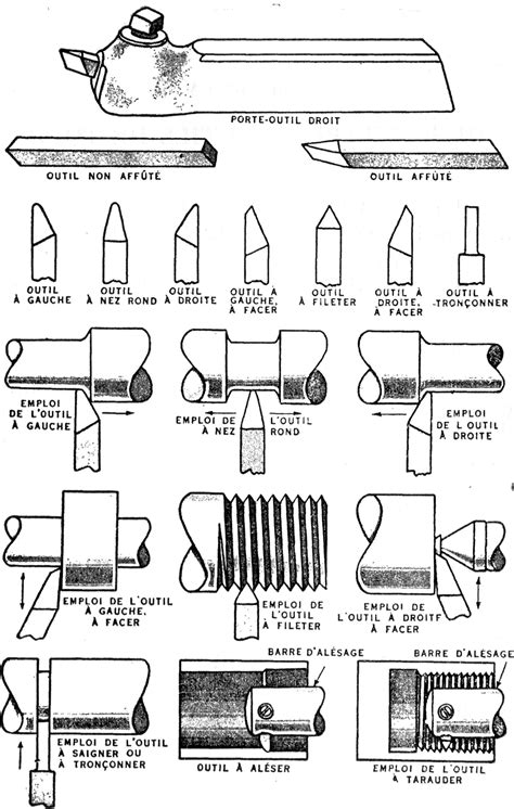 Schéma illustrant les différents outils de coupe selon le diamètre des branches