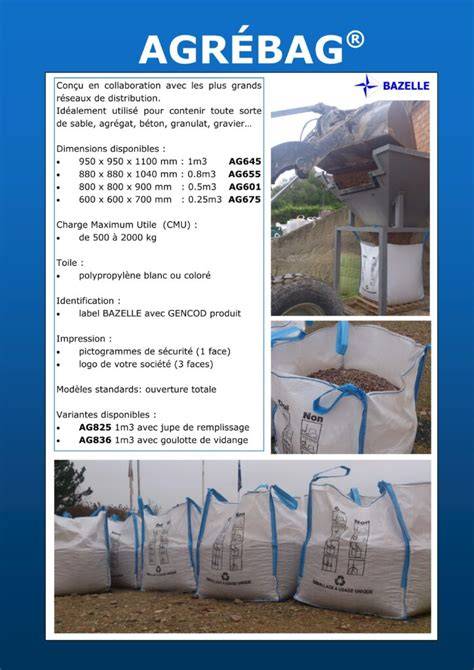 Schéma illustrant le fonctionnement et la manutention d'un big bag de gravier sur un chantier