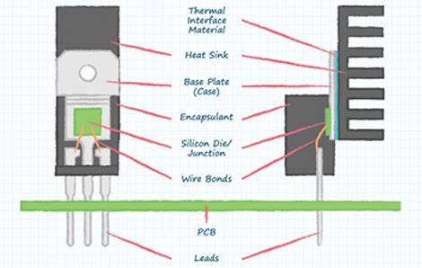 Schéma de circuit MOSFET avec dissipateur thermique