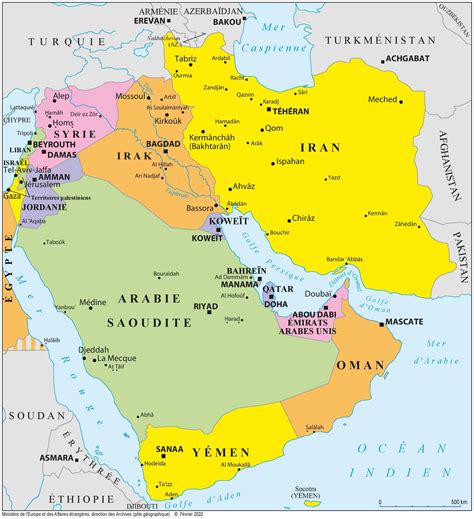 Carte du Moyen-Orient et des Balkans