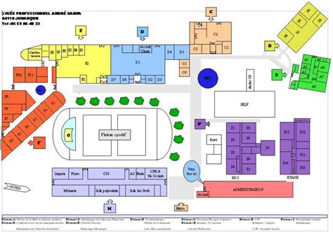 Plan du Lycée Horticole d'Hennebont et ses installations