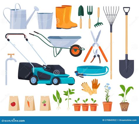Illustration d'un jardin bien entretenu et d'outils de bricolage