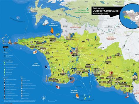 Carte du Pays de Douarnenez montrant l'emplacement des fermes visitables