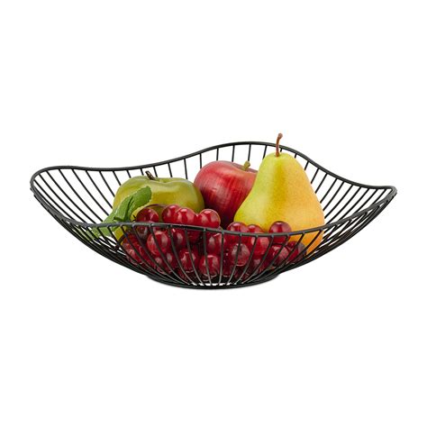 Corbeille à fruits design en métal noir