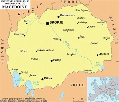 Carte de la Macédoine du Nord, mettant en évidence Skopje