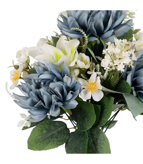 bouquet de clématites artificielles bleues et blanches