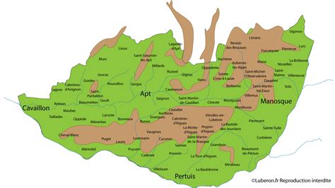 Carte de la région de Cavaillon et du Luberon