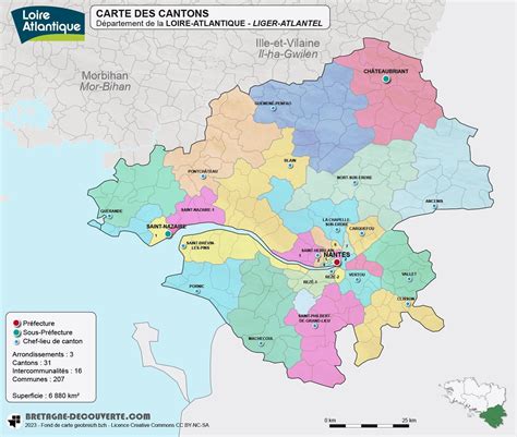 Carte de la Bretagne et de la Loire-Atlantique, zones de livraison