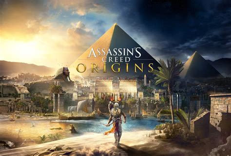 Assassin's Creed Origins logo et un Bayek déterminé