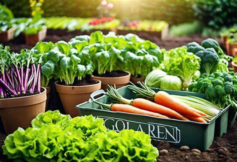Image d'un jardin avec des semis de légumes enrobées