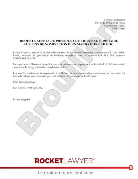Diagramme illustrant le processus de nomination d'un tuteur ad hoc