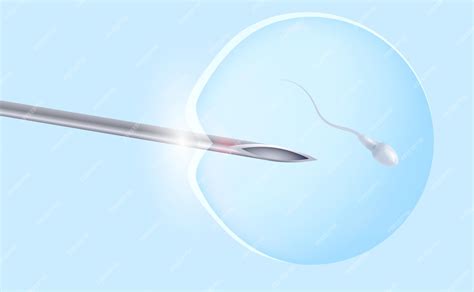 Illustration d'un ovule et d'un spermatozoïde dans un laboratoire (fécondation in vitro)