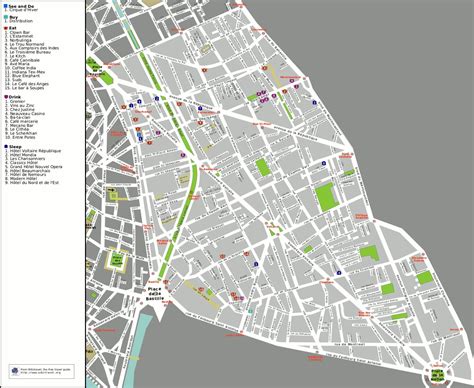Carte du 11ème arrondissement de Paris mettant en évidence le Faubourg Saint-Antoine
