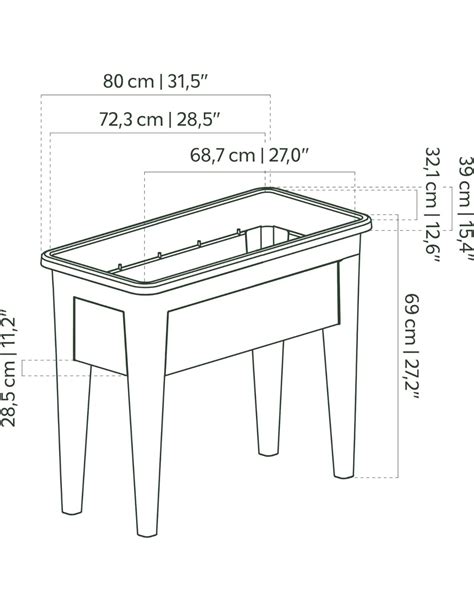 Schéma de la table de culture Gary en utilisation