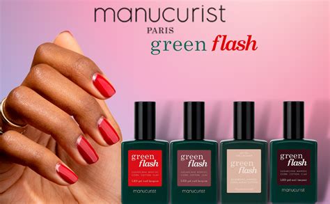 Ongles avec vernis Manucurist Green Flash Hortensia