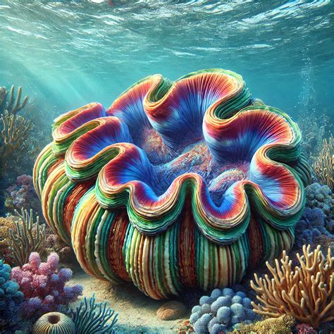 Bénitier géant Tridacna gigas dans son habitat naturel