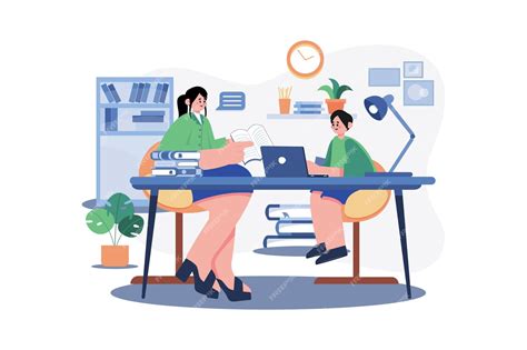 Illustration d'un tuteur guidant un apprenti