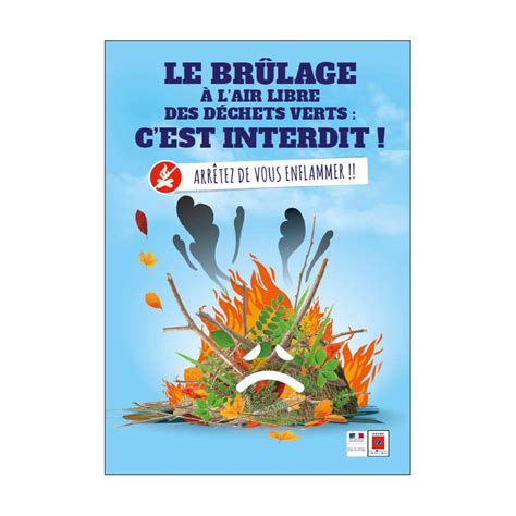 Panneau d'interdiction de brûlage des déchets verts