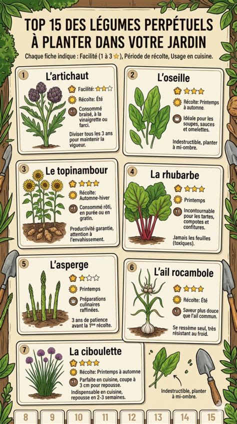 Infographie sur les légumes perpétuels en permaculture
