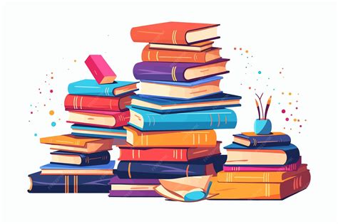 Pile de livres avec des dates de publication et des icônes de vidéo et d'audio