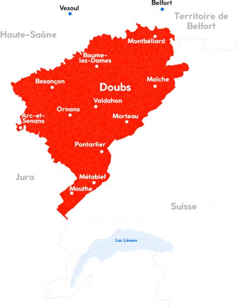 Carte de localisation de Bonnétage dans le Doubs