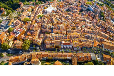 Plan du centre-ville de Grasse, mettant en évidence les anciens et nouveaux sièges sociaux de LAMBERT ET BONFILS