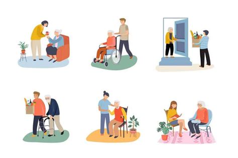 Illustration comparative entre une personne âgée accompagnée par un ADVF et une ferme permacole luxuriante