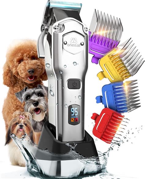 Tondeuse professionnelle pour chiens avec différentes têtes de coupe