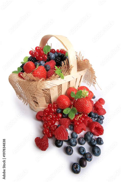 Panier de fruits rouges fraîchement cueillis