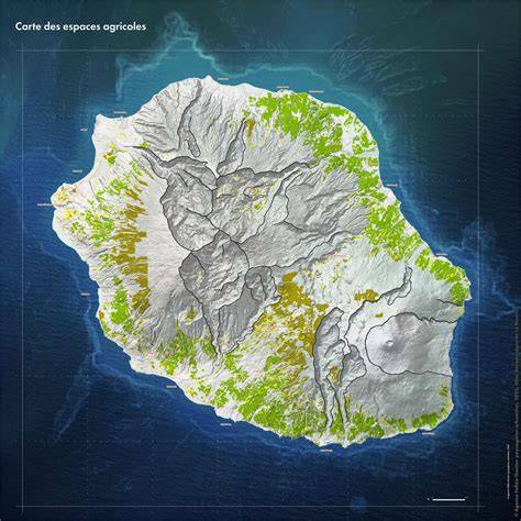 Carte de la Réunion avec les zones de biodiversité