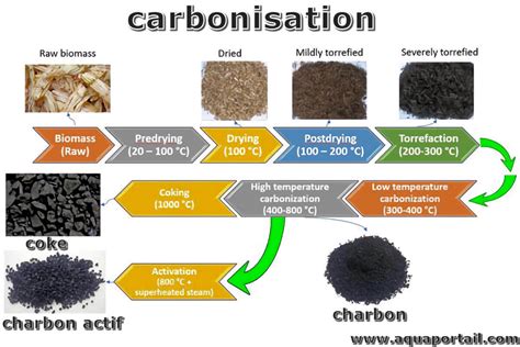 schéma de la carbonisation du bois