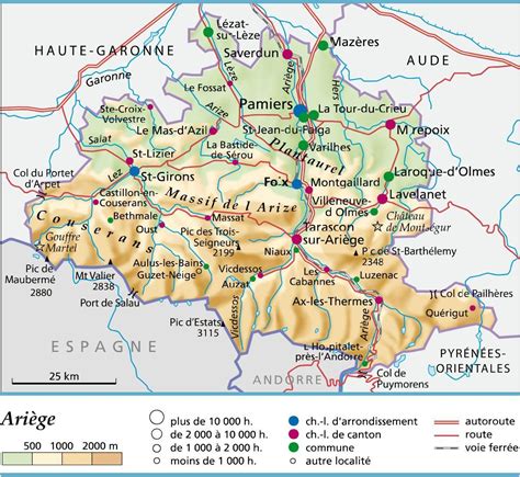 Carte de l'Ariège avec des fermes stylisées