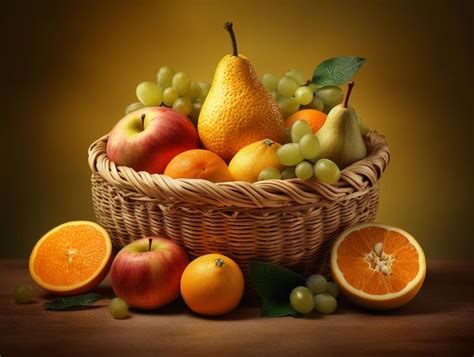 Assortiment de fruits colorés dans un panier
