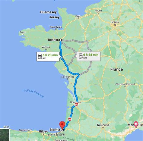 Diagramme des facteurs d'un itinéraire (distance, coût, temps)