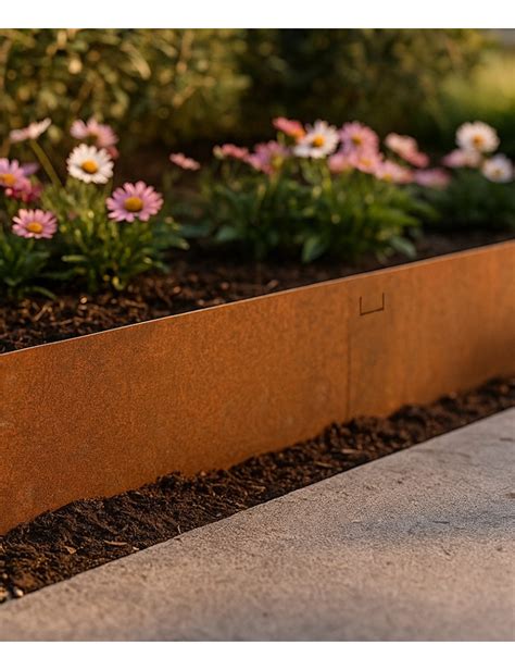 Acier Corten utilisé comme bordure de jardin