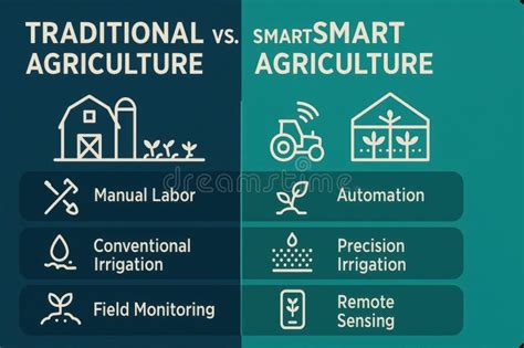 Diagram showing future trends in agriculture (automation vs. manual labor)