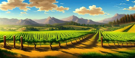 Illustration d'un paysage viticole