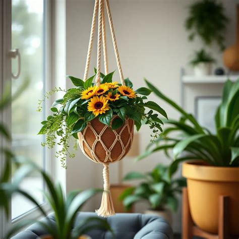 Different styles of hanging planters in various materials