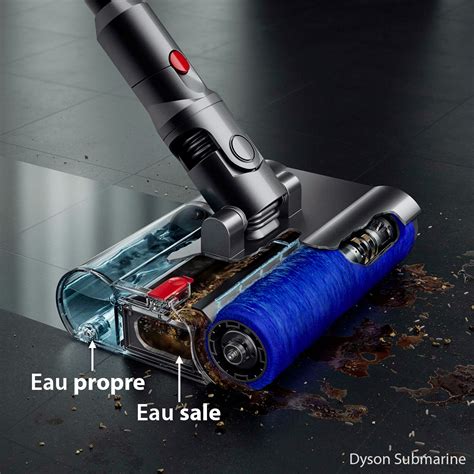 Schéma explicatif du fonctionnement d'un aspirateur laveur avec séparation des réservoirs d'eau