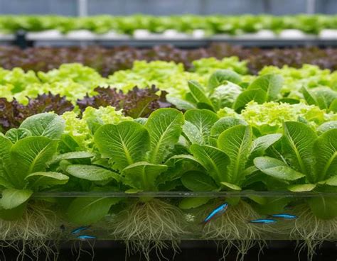 Variété de légumes feuilles cultivés en aquaponie