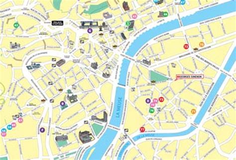 Carte de Liège avec les différentes salles d'escalade