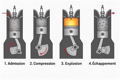 Schéma d'entretien du moteur thermique 4 temps filtre à air et bougie