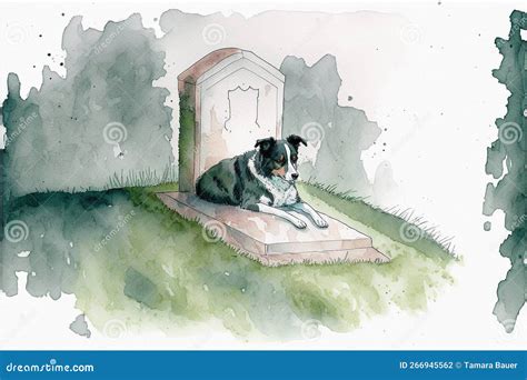Illustration d'un chien près d'un hortensia