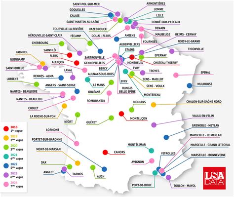 Carte géographique montrant la répartition des magasins cités et leur proximité