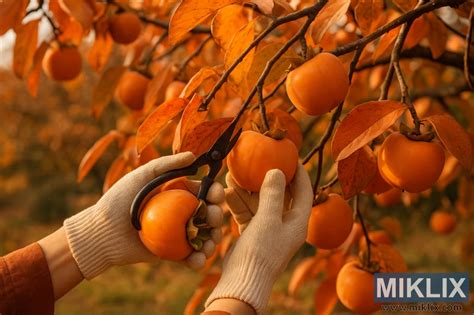 Kakis mûrs sur un arbre