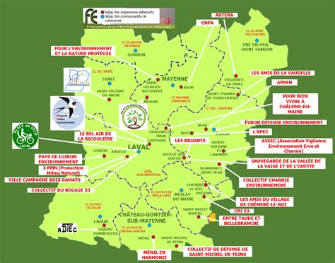 Carte des associations locales œuvrant pour le logement et l'environnement