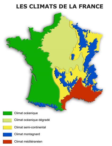 Carte des climats en France