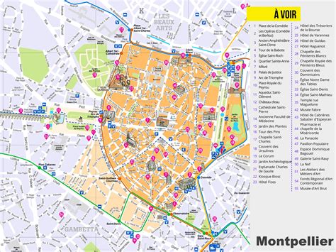 Plan de Montpellier avec les emplacements des bornes à biodéchets