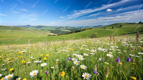Champs d'anthrisques sauvages en fleurs