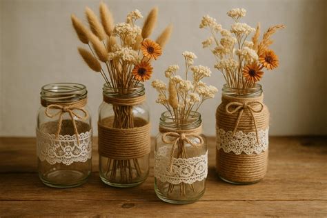Bocaux en verre recyclés pour la décoration